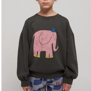 BOBO CHOSES Kids Elephant Graphic Sweatshirt - Black and Pink